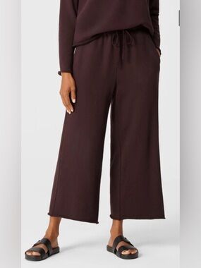 Eileen Fisher Organic Cotton French Terry Wide-Leg Pant